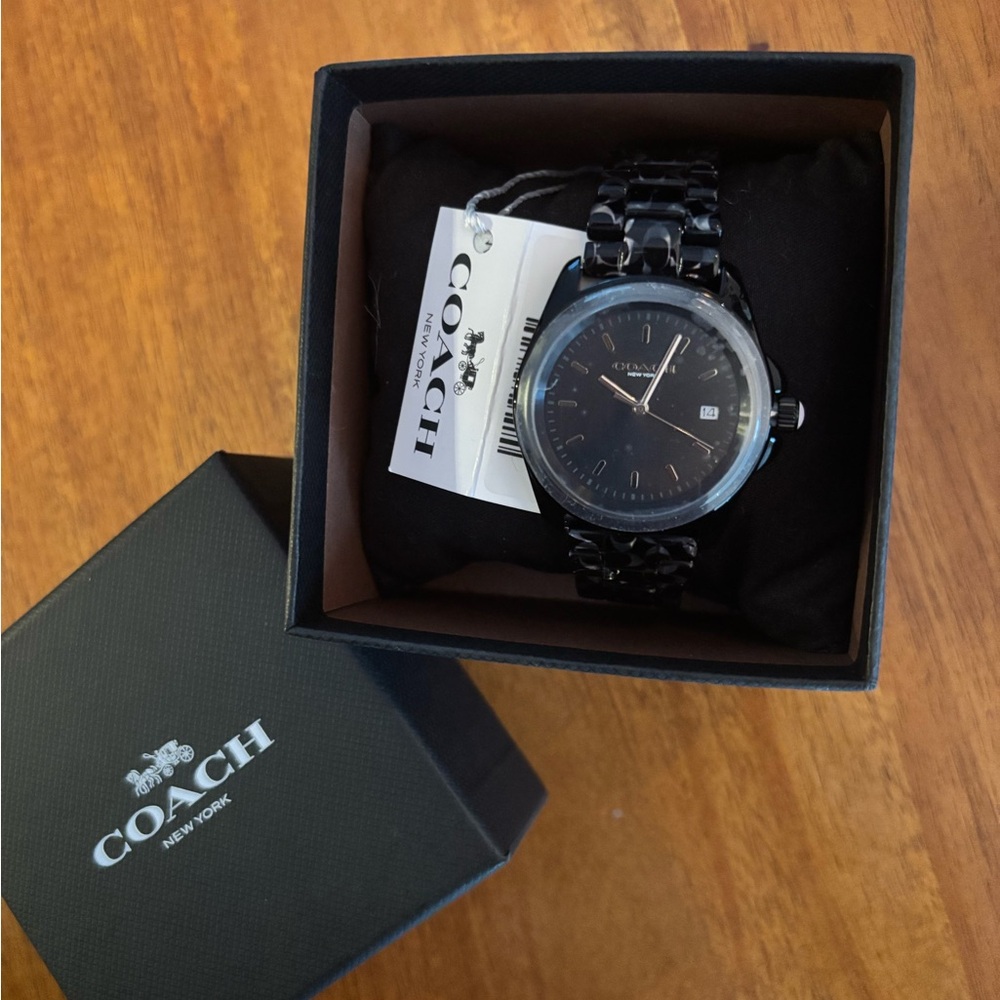 NWT COACH Greyson Black Bracelet Watch 36mm - Picture 3 of 4